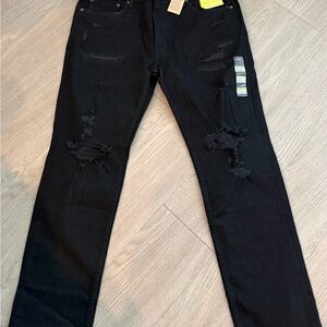 Black Distressed Men's Jeans